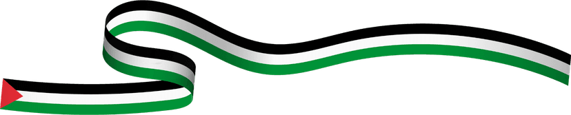 A red, green, black and white ribbon